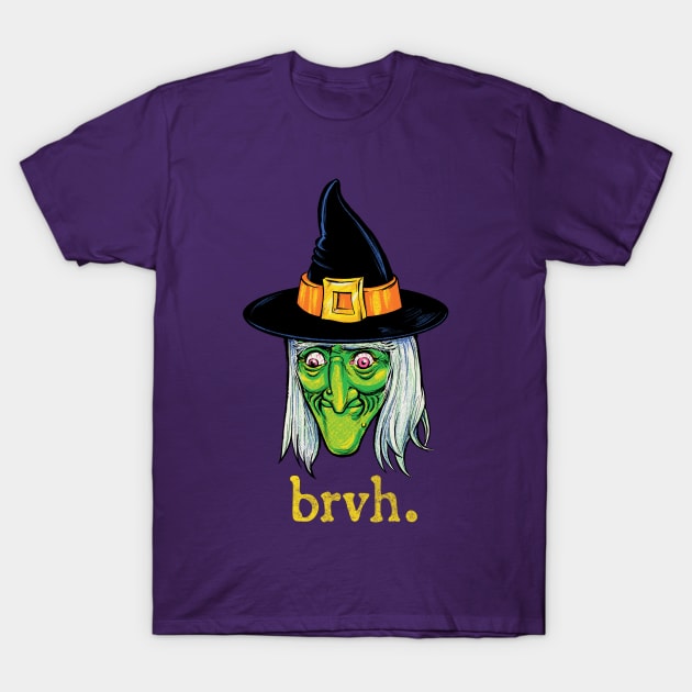 Retro Vintage Halloween Witch Having a Bruh Moment T-Shirt by CTKR Studio